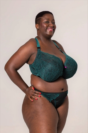 Bra semi-soft green with black FB Emerald