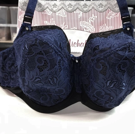 Bra semi-soft navy blue with black FB Night