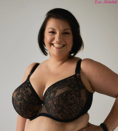 Bra semi-soft black with beige FB-PL Bella