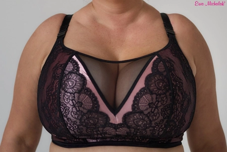 Top without underwire black with pink Top FB Rosa Bella