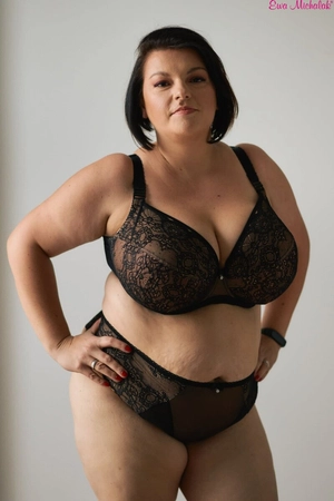 Bra semi-soft black with beige FB-PL Bella