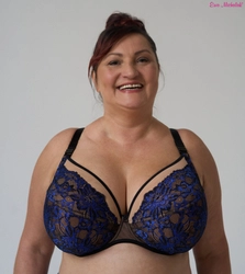 Bra semi-soft navy blue with beige FB-PL Mystery