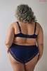 Bra soft navy blue on beige BML Granatnik