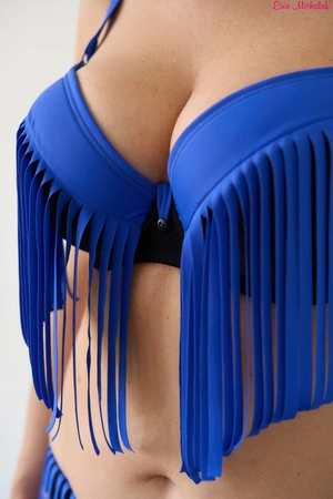 Bra Padded blue with black PL Bra for swimsuit Charleston