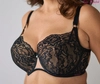 Soft bra black with beige for correction of asymmetry HBM Cappuccinka