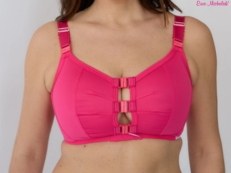 Pink underwired top with front closure Top Kliklak Malina