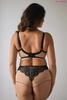 Soft bra black with beige for correction of asymmetry HBM Cappuccinka
