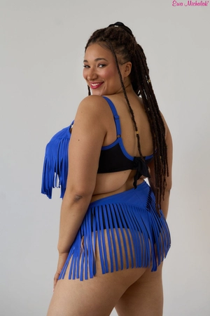 Bra Padded blue with black PL Bra for swimsuit Charleston