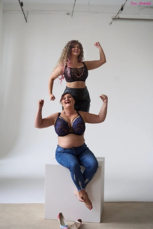 Bra semi-soft navy blue with beige FB-PL Mystery