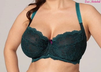Bra soft green with black BM Emerald