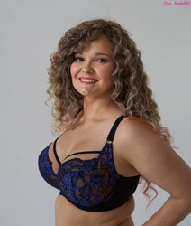 Bra soft black with navy blue BML Mystery
