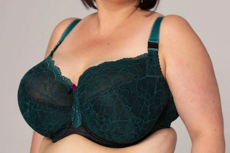 Bra semi-soft green with black FB Emerald