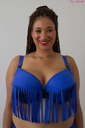 Bra semi-soft blue with black FB-PL Bra to the Swimsuit Charleston
