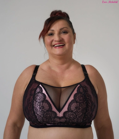 Top without underwire black with pink Top FB Rosa Bella