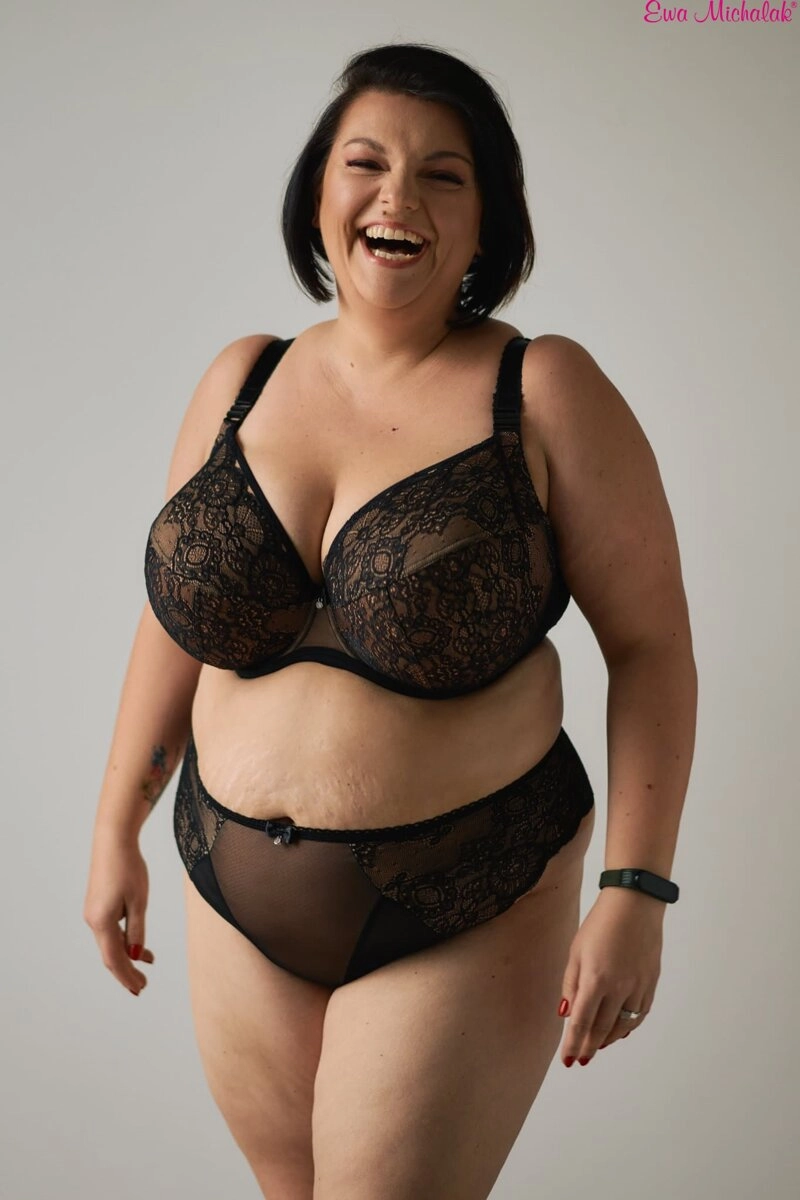 Bra semi-soft black with beige FB-PL Bella