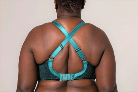 Bra semi-soft green with black FB Emerald