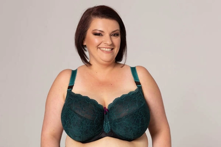 Bra semi-soft green with black FB Emerald