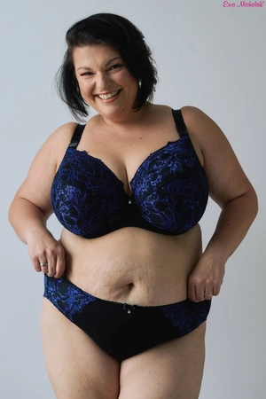Bra semi-soft black with navy blue FB-PL Klara