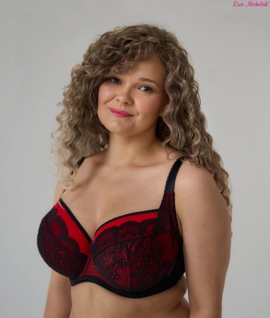 Bra soft black with red BML Red Bella