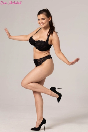 Bra soft black KM-BM Koronkowy Tulipan