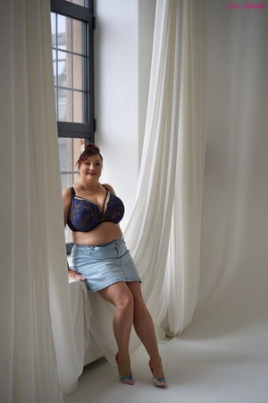 Bra semi-soft navy blue with beige FB-PL Mystery