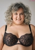 Soft bra black with beige for correction of asymmetry HBM Cappuccinka