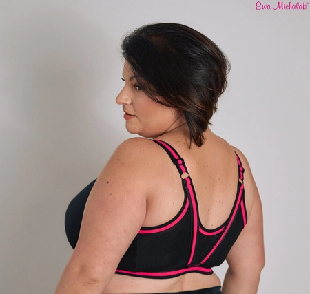 2nd Quality Top without underwire black with pink fastening at the front Top FB Kliklak Relaksik