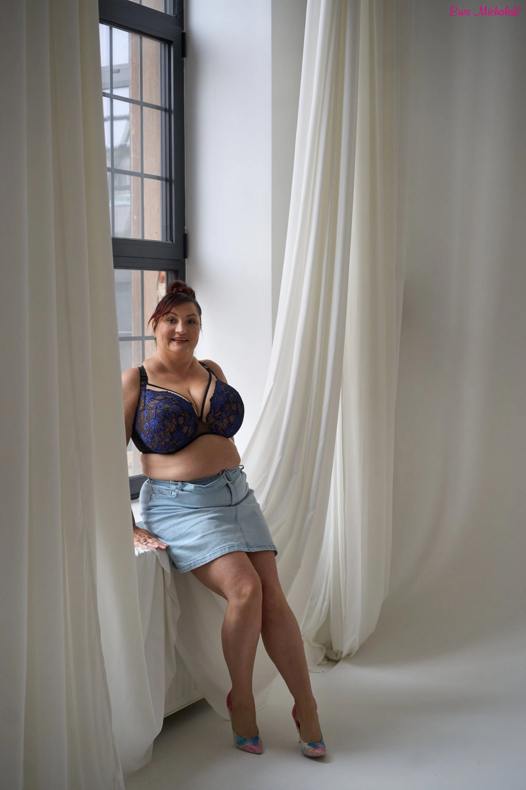 Bra semi-soft navy blue with beige FB-PL Mystery