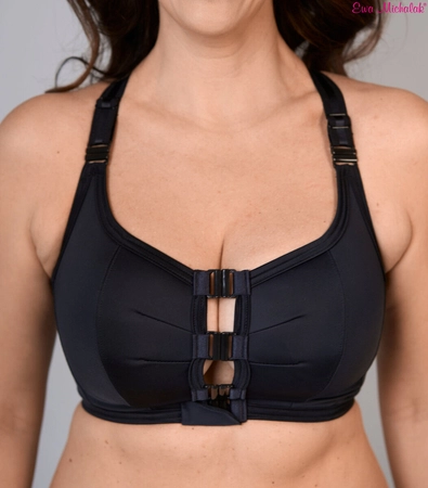 Top without underwires black fastened at the front Top Kliklak Wygodniczek