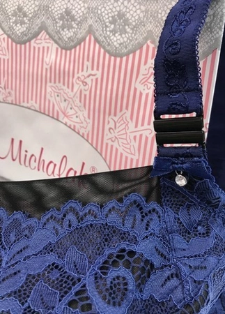 Bra semi-soft navy blue with black FB Night