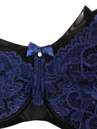 Bra semi-soft navy blue with black FB Night