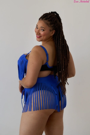 Bra Padded blue with black PL Bra for swimsuit Charleston