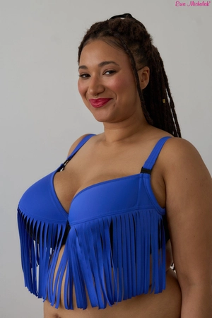 Bra semi-soft blue with black FB-PL Bra to the Swimsuit Charleston