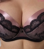 Bra padded black with pink PL Rosa Bella