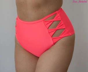High Bikini Briefs Przekręt to Wściekły Koral Swimsuit