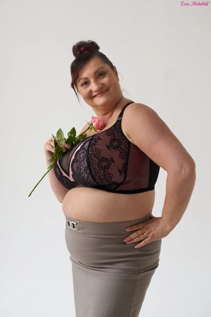 Top without underwire black with pink Top FB Rosa Bella